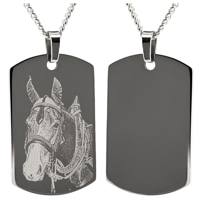 Edelstahlanhänger ID-Tag Hundemarke Dog Tag mit Fotogravur