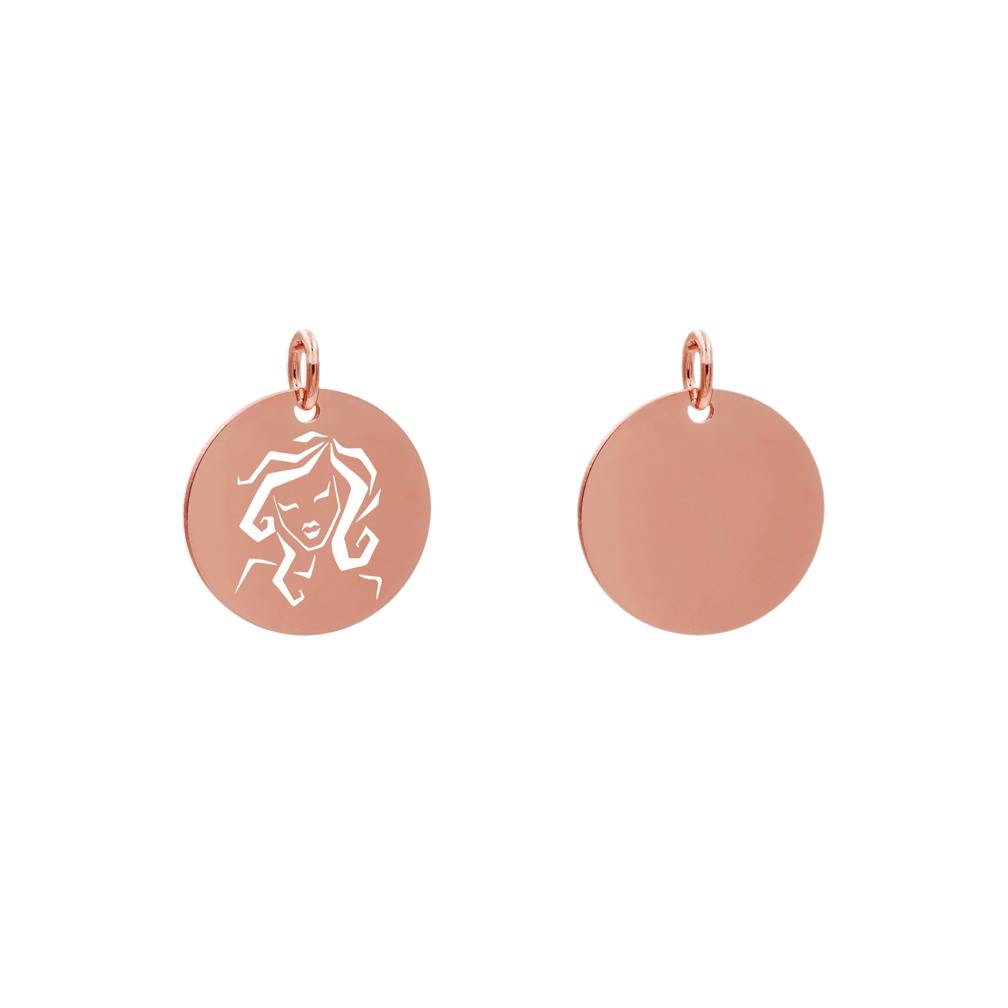 Edelstahlanhänger Rund Roségoldfarbig Anhänger Sternzeichen