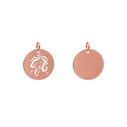 Edelstahlanhänger Rund Roségoldfarbig Anhänger Sternzeichen