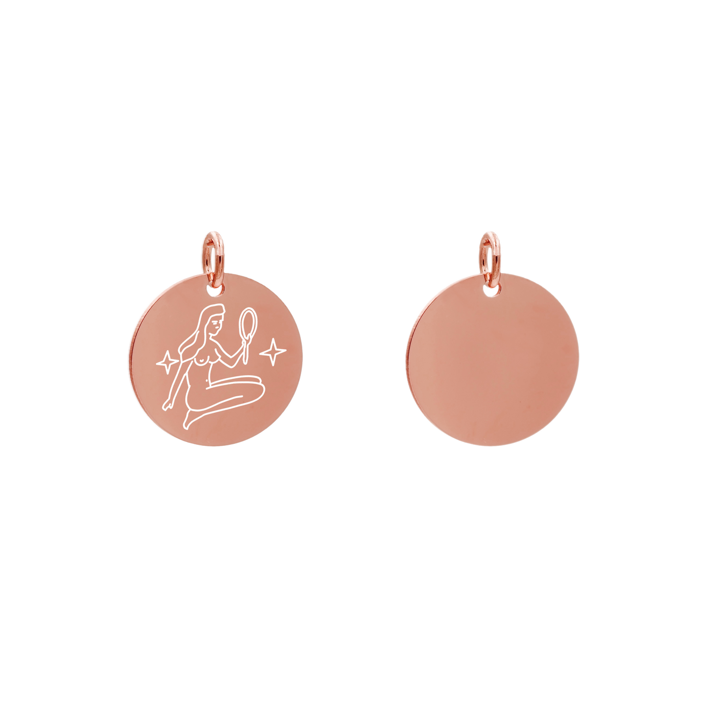 Edelstahlanhänger Rund Roségoldfarbig Anhänger Sternzeichen
