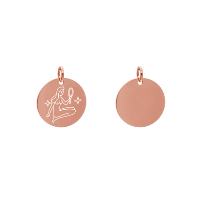 Edelstahlanhänger Rund Roségoldfarbig Anhänger Sternzeichen