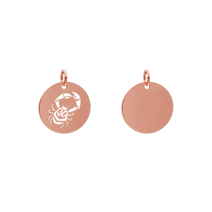 Edelstahlanhänger Rund Roségoldfarbig Anhänger Sternzeichen
