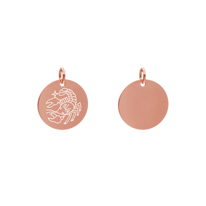 Edelstahlanhänger Rund Roségoldfarbig Anhänger Sternzeichen