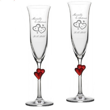 Glas Gravur LAmour rot