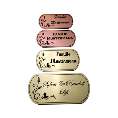 LaserAcryl Türschild Typ B mit Gravur; verschiedene Größen