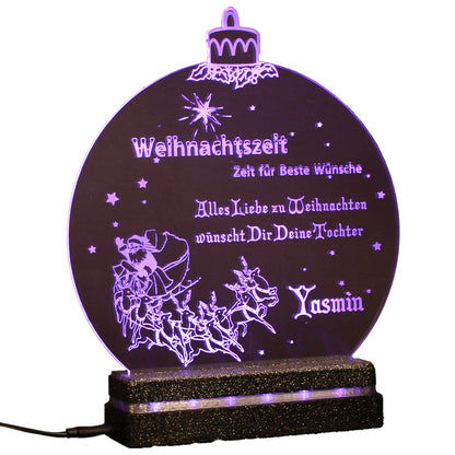 Lila Acryl LED Weihnachtskugel