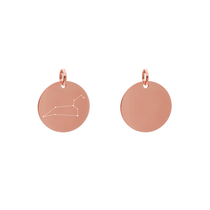 Edelstahlanhänger Rund Roségoldfarbig Anhänger Sternzeichen