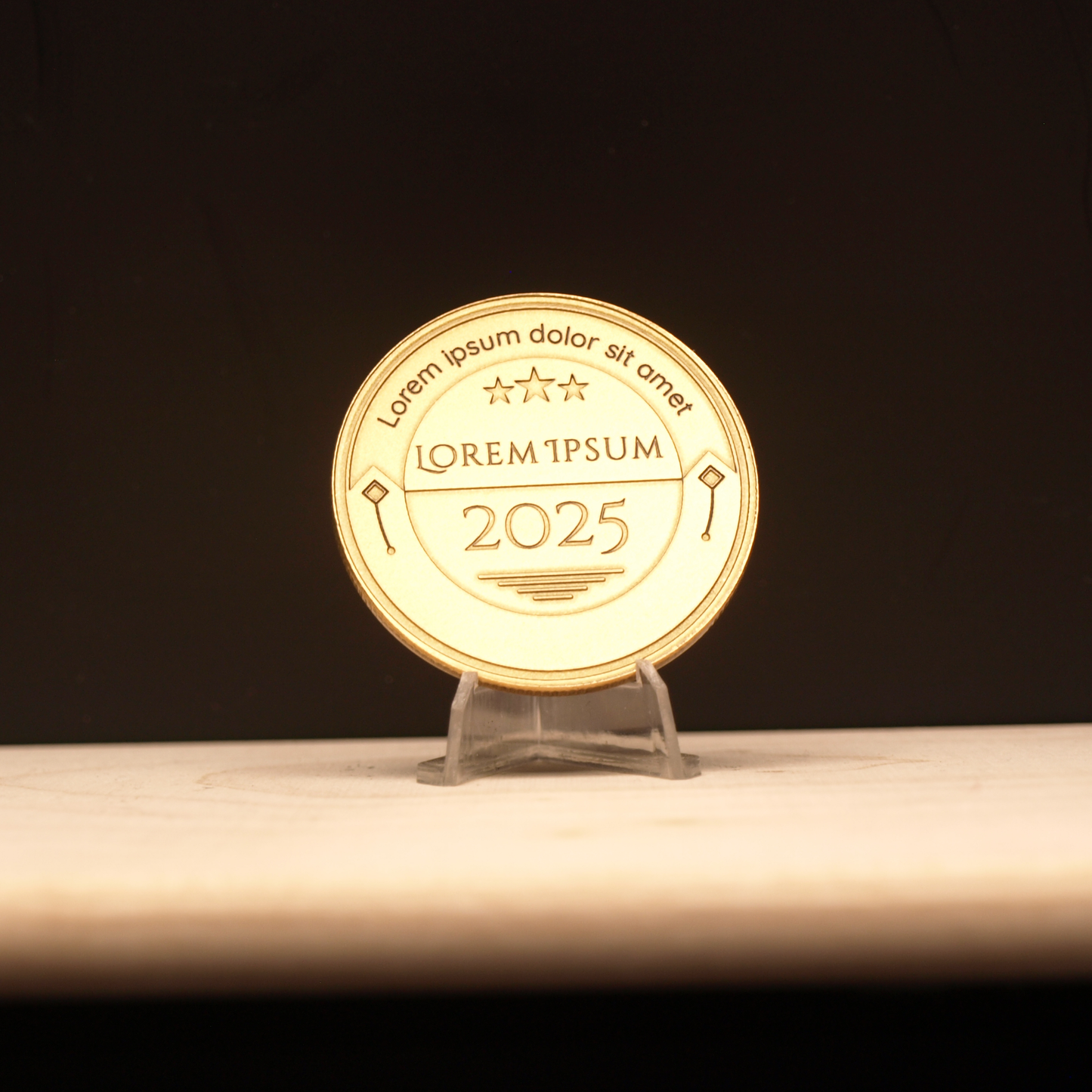 Messingmünze mit Tiefengravur Münzvorlagen