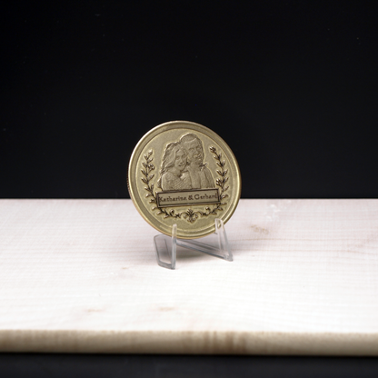 Münze mit Fototiefengravur