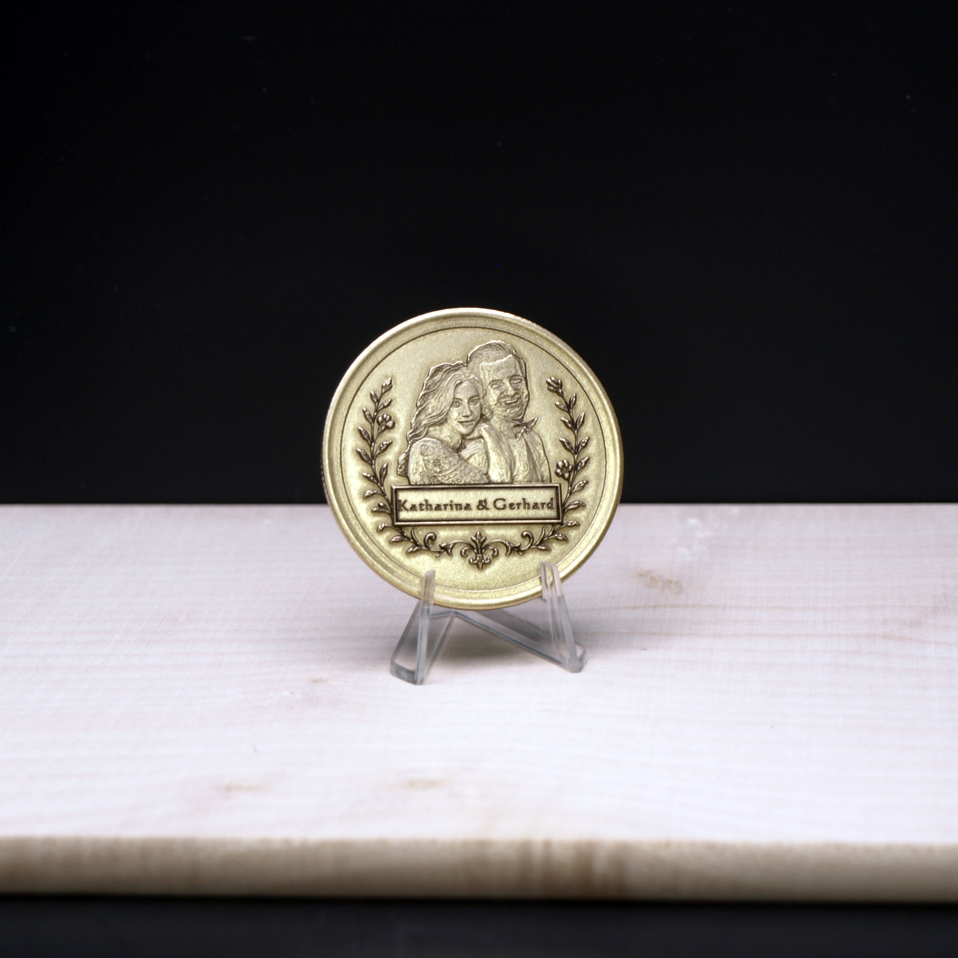 Münze mit Fototiefengravur