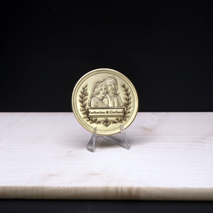 Münze mit Fototiefengravur