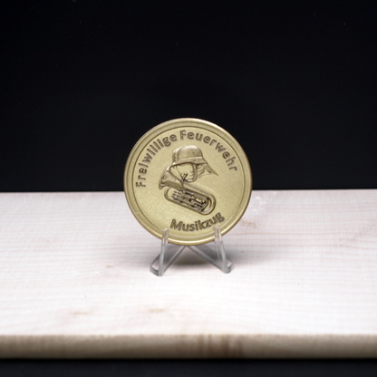 Münze mit Tiefengravur