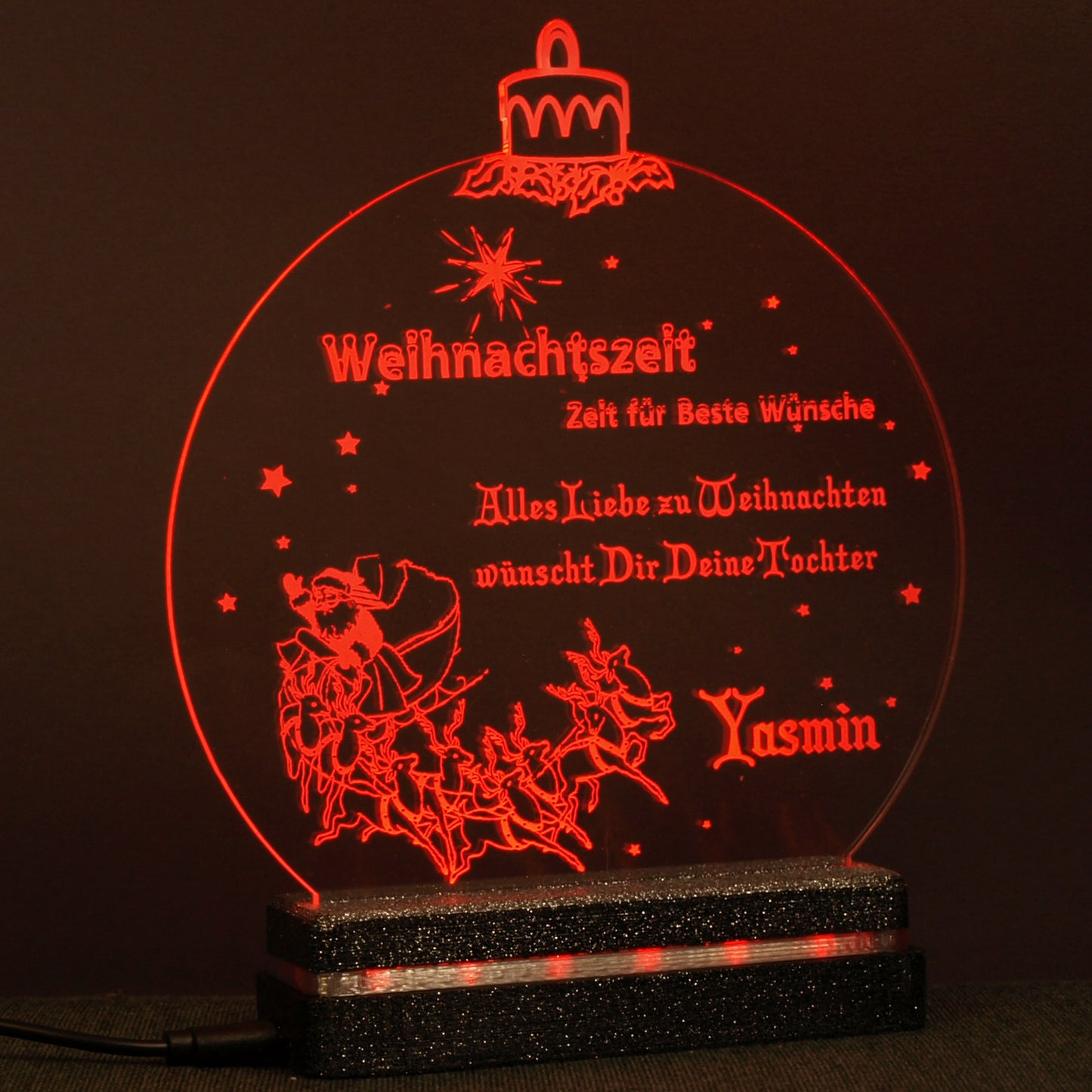 Rot Acryl LED Weihnachtskugel