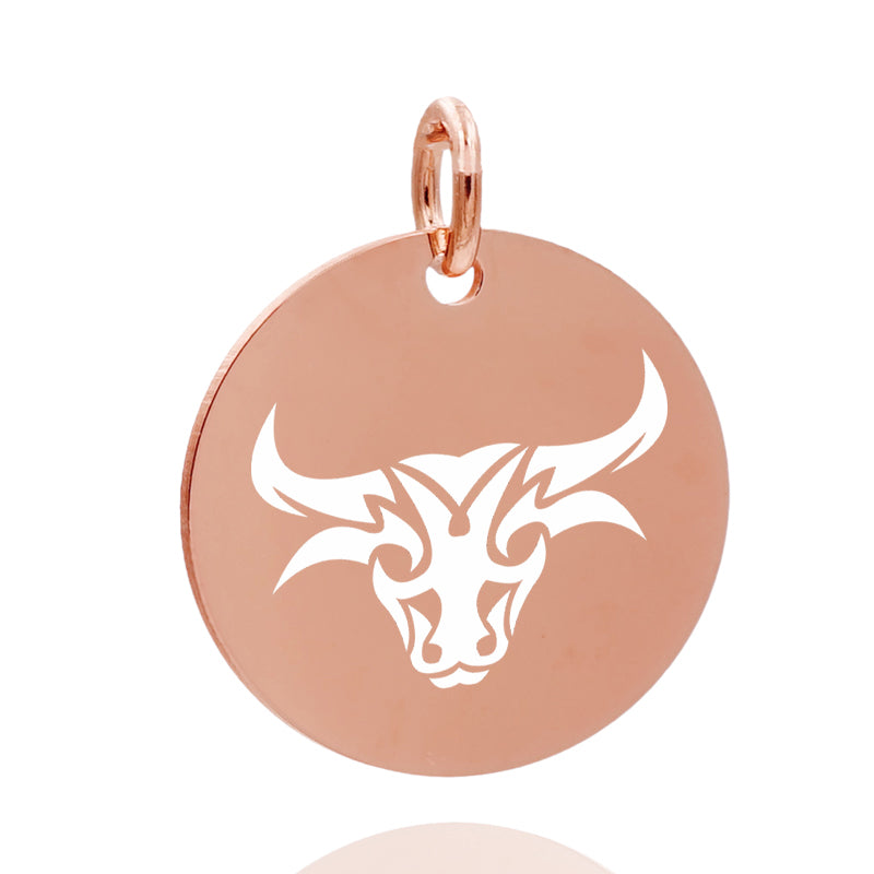 Edelstahlanhänger Rund Roségoldfarbig Anhänger Sternzeichen