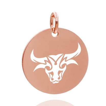 Edelstahlanhänger Rund Roségoldfarbig Anhänger Sternzeichen