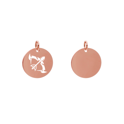 Edelstahlanhänger Rund Roségoldfarbig Anhänger Sternzeichen
