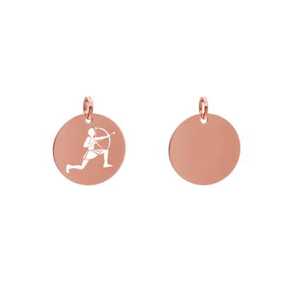 Edelstahlanhänger Rund Roségoldfarbig Anhänger Sternzeichen