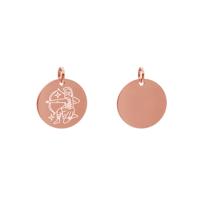 Edelstahlanhänger Rund Roségoldfarbig Anhänger Sternzeichen