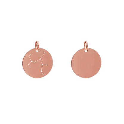 Edelstahlanhänger Rund Roségoldfarbig Anhänger Sternzeichen