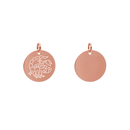 Edelstahlanhänger Rund Roségoldfarbig Anhänger Sternzeichen