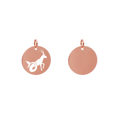 Edelstahlanhänger Rund Roségoldfarbig Anhänger Sternzeichen