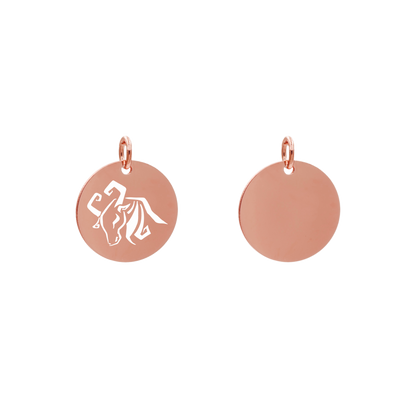 Edelstahlanhänger Rund Roségoldfarbig Anhänger Sternzeichen
