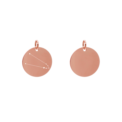 Edelstahlanhänger Rund Roségoldfarbig Anhänger Sternzeichen