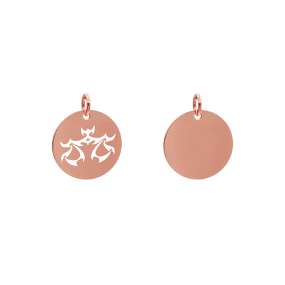 Edelstahlanhänger Rund Roségoldfarbig Anhänger Sternzeichen