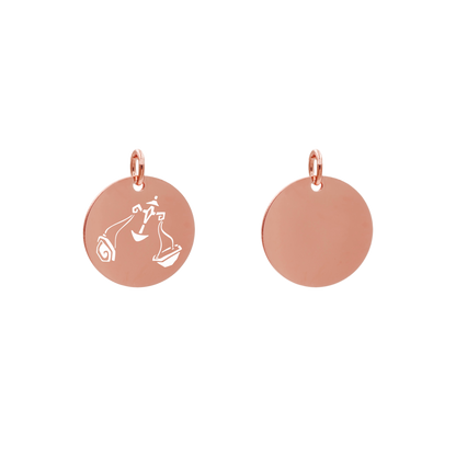 Edelstahlanhänger Rund Roségoldfarbig Anhänger Sternzeichen