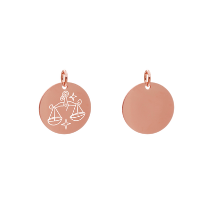 Edelstahlanhänger Rund Roségoldfarbig Anhänger Sternzeichen