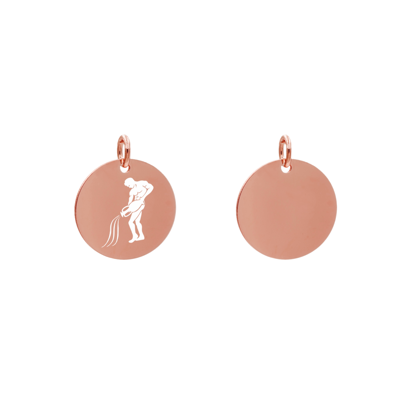 Edelstahlanhänger Rund Roségoldfarbig Anhänger Sternzeichen