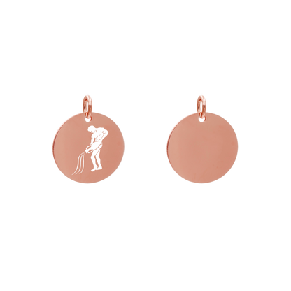 Edelstahlanhänger Rund Roségoldfarbig Anhänger Sternzeichen