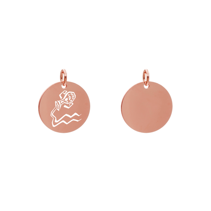 Edelstahlanhänger Rund Roségoldfarbig Anhänger Sternzeichen