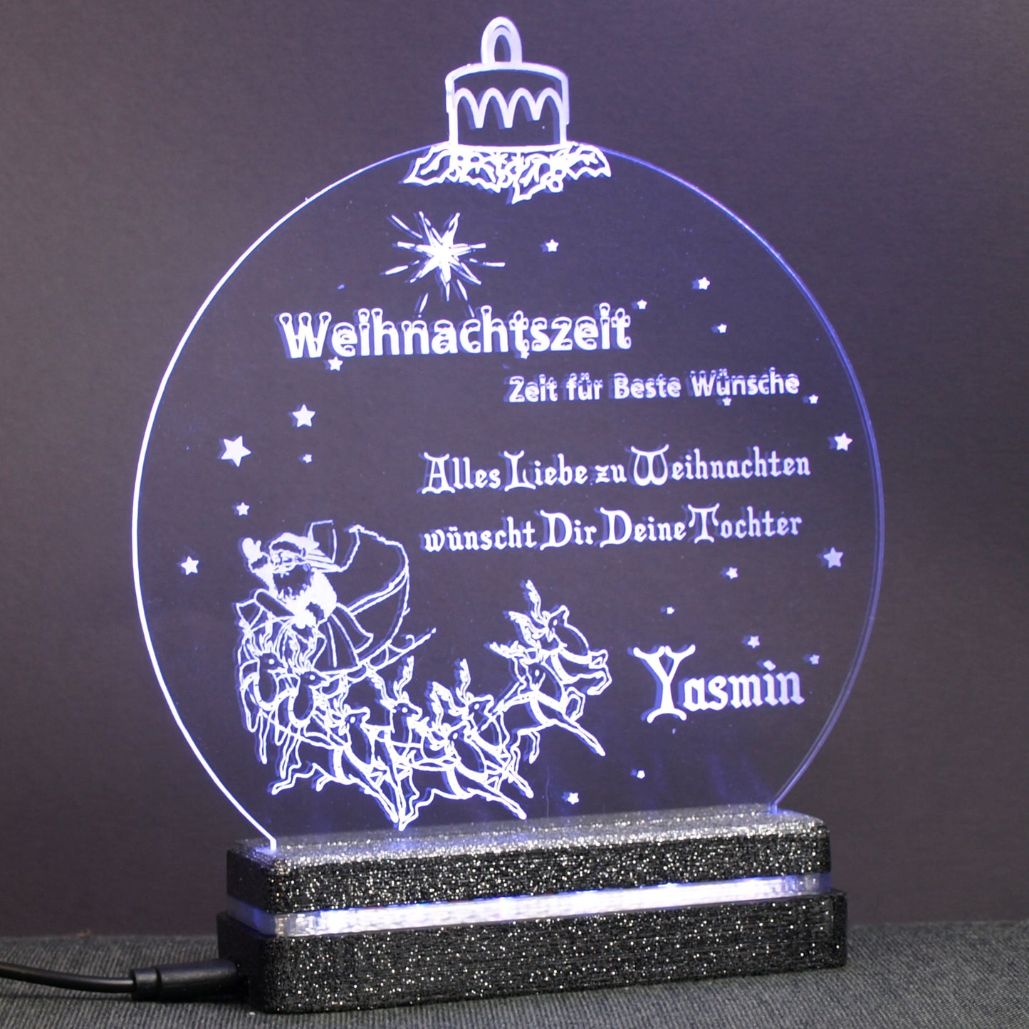 Weiß Acryl LED Weihnachtskugel