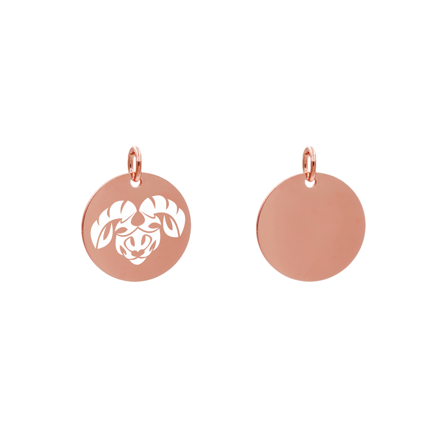 Edelstahlanhänger Rund Roségoldfarbig Anhänger Sternzeichen