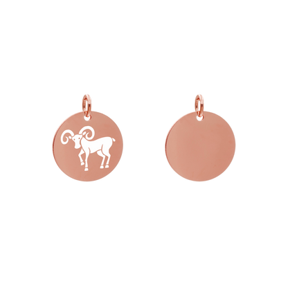 Edelstahlanhänger Rund Roségoldfarbig Anhänger Sternzeichen