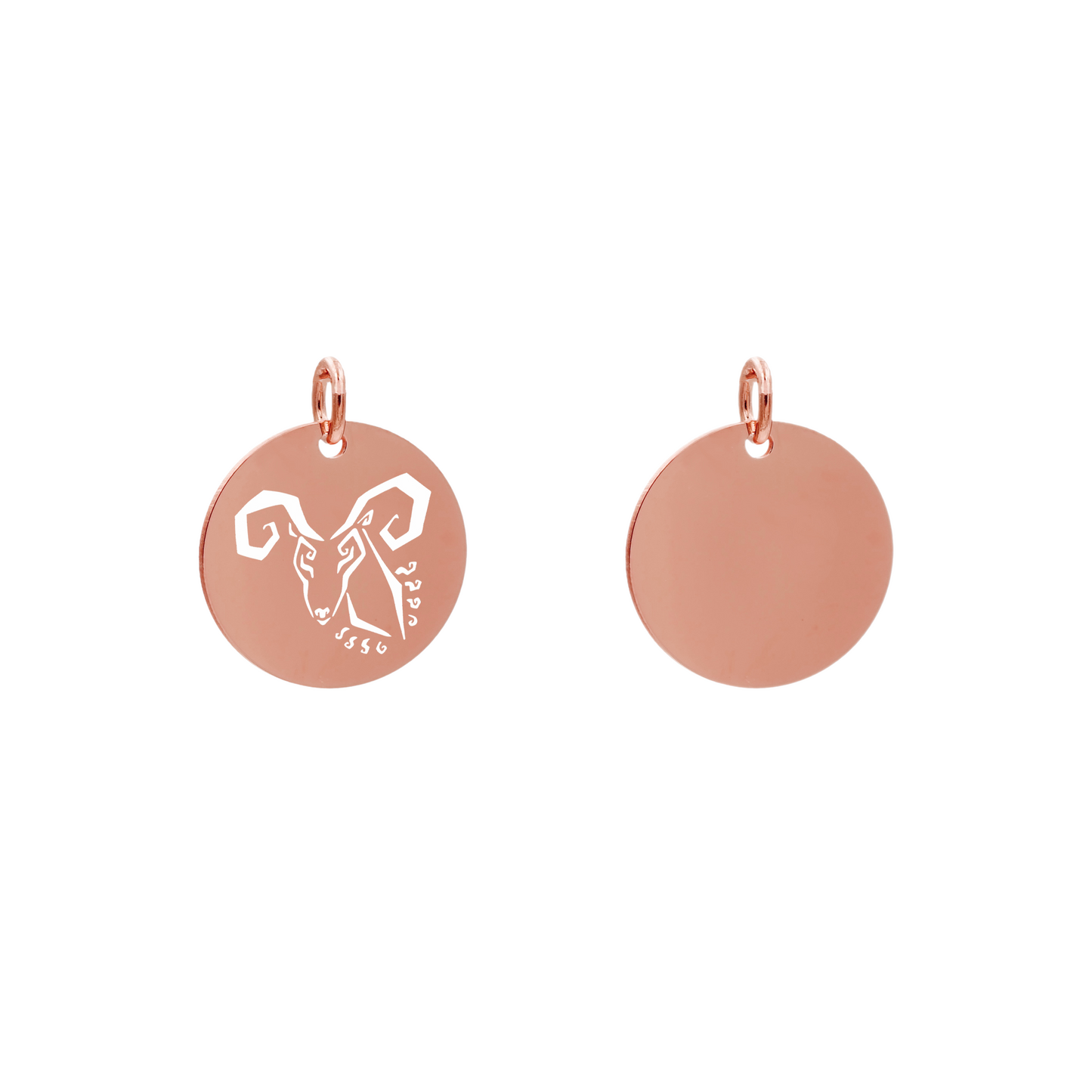 Edelstahlanhänger Rund Roségoldfarbig Anhänger Sternzeichen