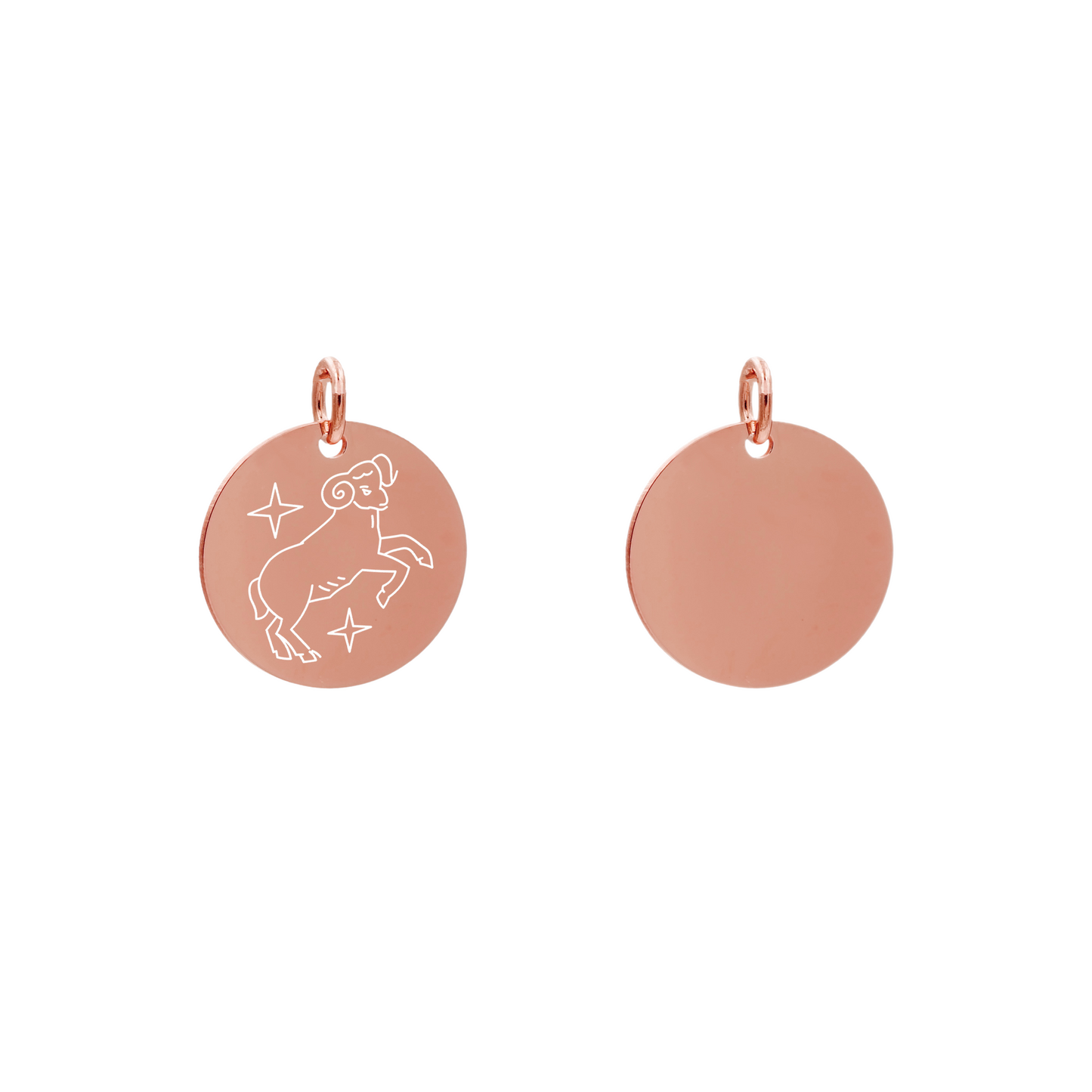 Edelstahlanhänger Rund Roségoldfarbig Anhänger Sternzeichen