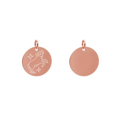 Edelstahlanhänger Rund Roségoldfarbig Anhänger Sternzeichen