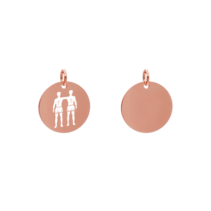Edelstahlanhänger Rund Roségoldfarbig Anhänger Sternzeichen