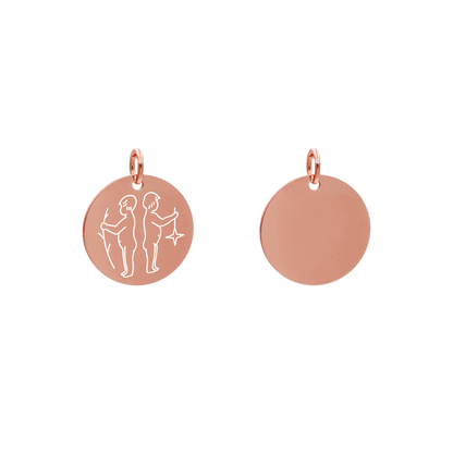Edelstahlanhänger Rund Roségoldfarbig Anhänger Sternzeichen
