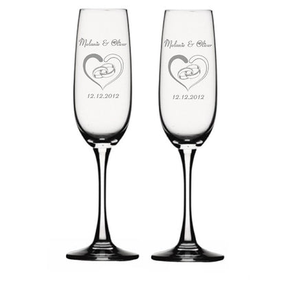 Geschenkset: Sektgläser Soiree mit Flasche und Karton inklusive Gravur